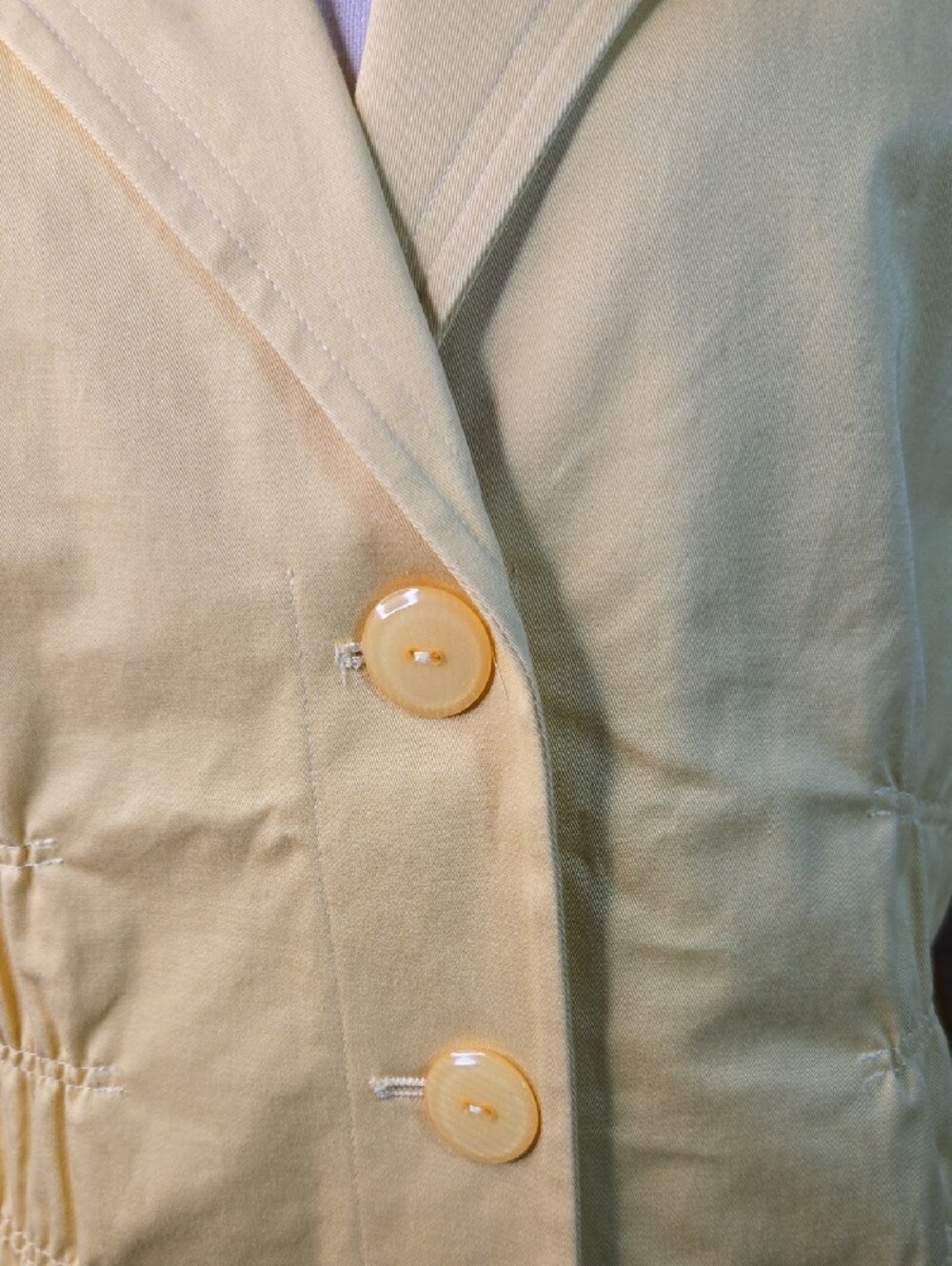 Joan Rivers Jacket Blazer Button-Front Lightweight 3/4 Sleeve Unlined Yellow - Picture 3 of 11
